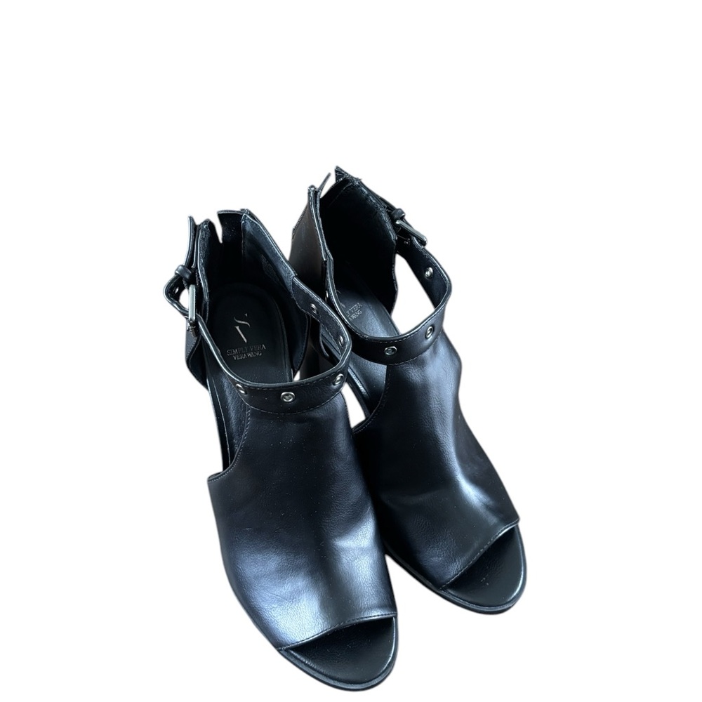 Simply Vera Black High Heel Ankle Boots - Size 8